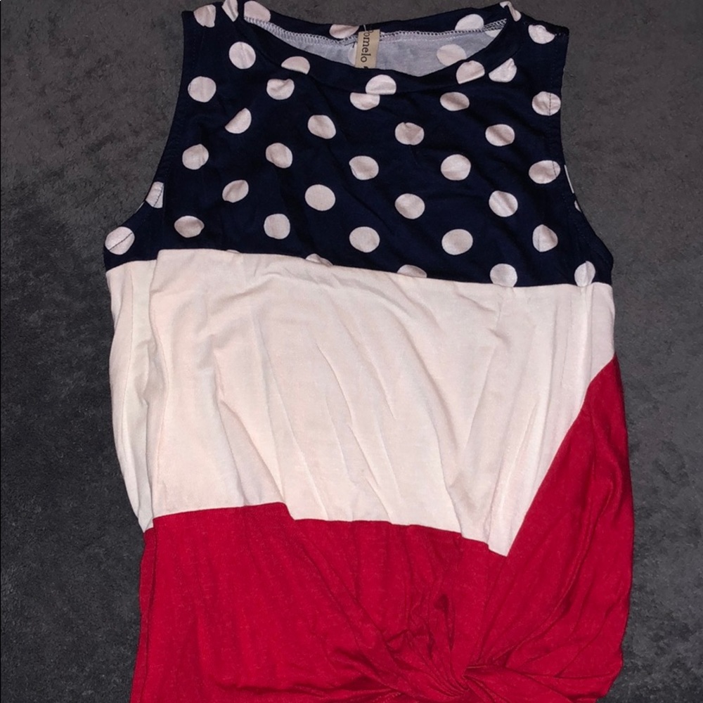 Girl red white blue shirt size med NEVER WORN